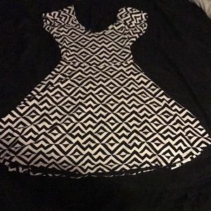 PINK black and white skater dress